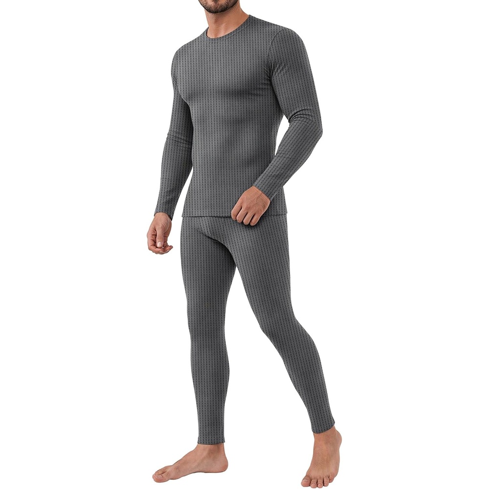 image:imageEkouaer Waffle Long Johns for Men Thermal Underwear Top and Bottom SetDark Grey