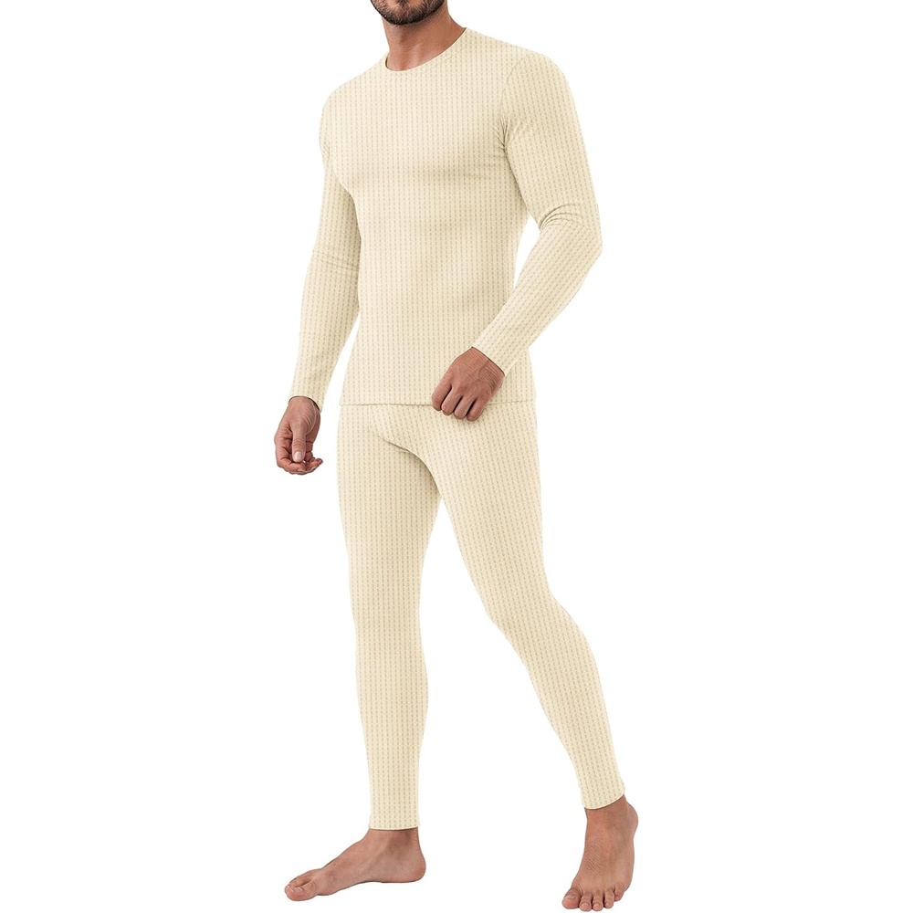 image:imageEkouaer Waffle Long Johns for Men Thermal Underwear Top and Bottom SetOffwhite