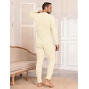 Ekouaer Waffle Long Johns for Men Thermal Underwear Top and Bottom Set(Off-white)
